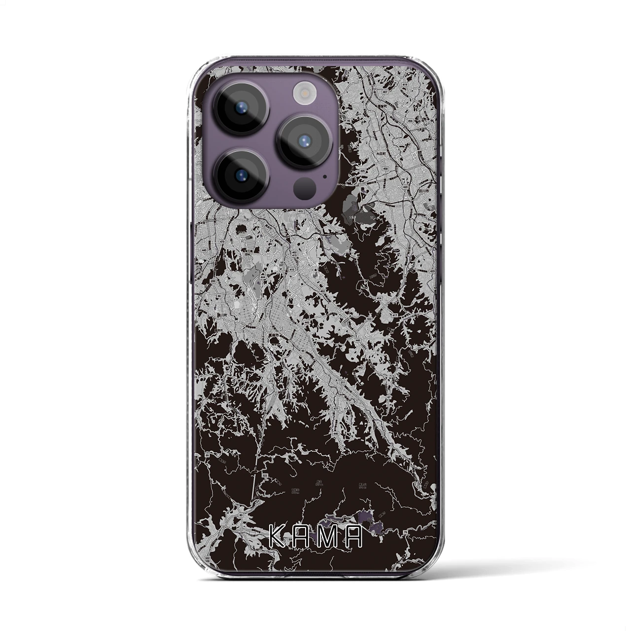 【嘉麻(福岡県)】地図柄iPhoneケース(クリアタイプ)