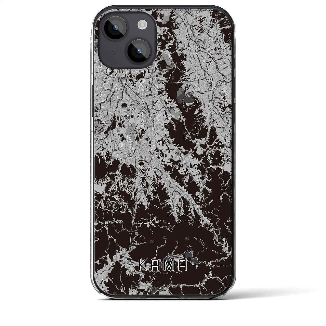 【嘉麻(福岡県)】地図柄iPhoneケース(クリアタイプ)