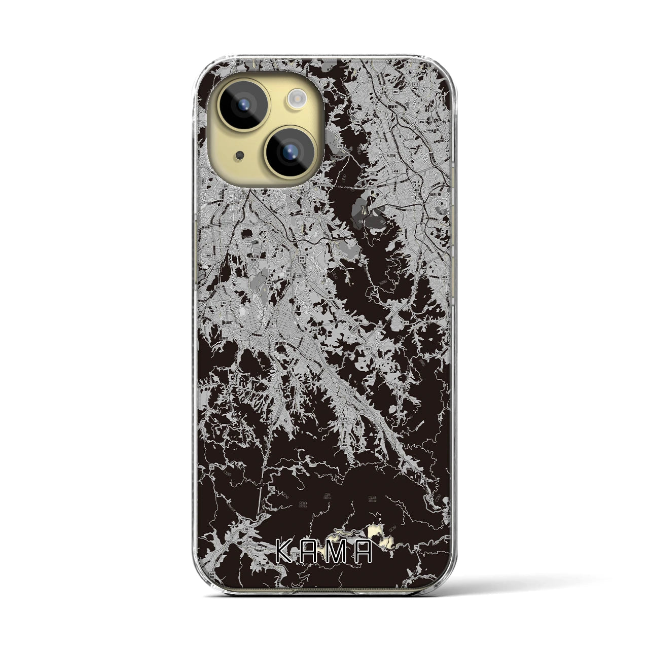 【嘉麻(福岡県)】地図柄iPhoneケース(クリアタイプ)