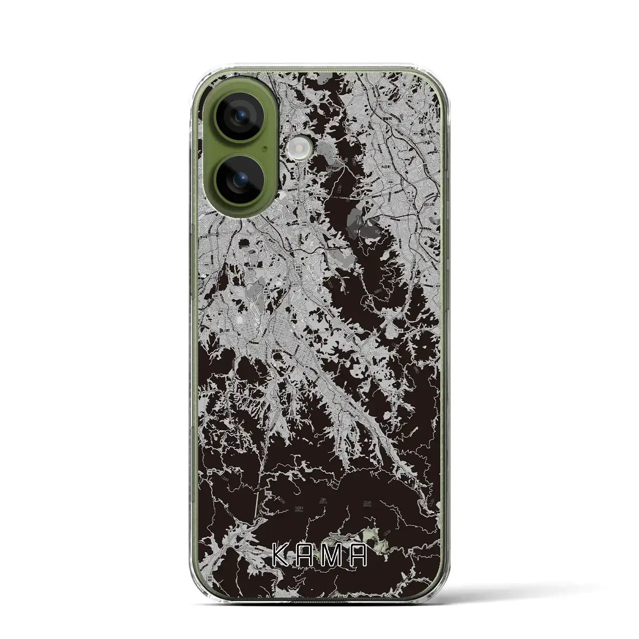 【嘉麻(福岡県)】地図柄iPhoneケース(クリアタイプ)