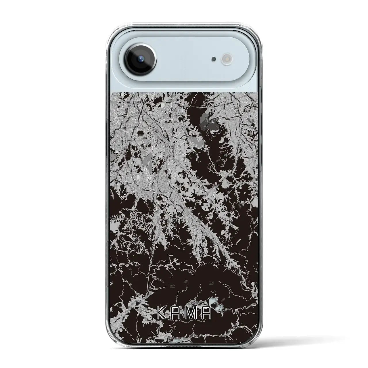 【嘉麻(福岡県)】地図柄iPhoneケース(クリアタイプ)モノトーン・iPhone 17 Pro Max 用