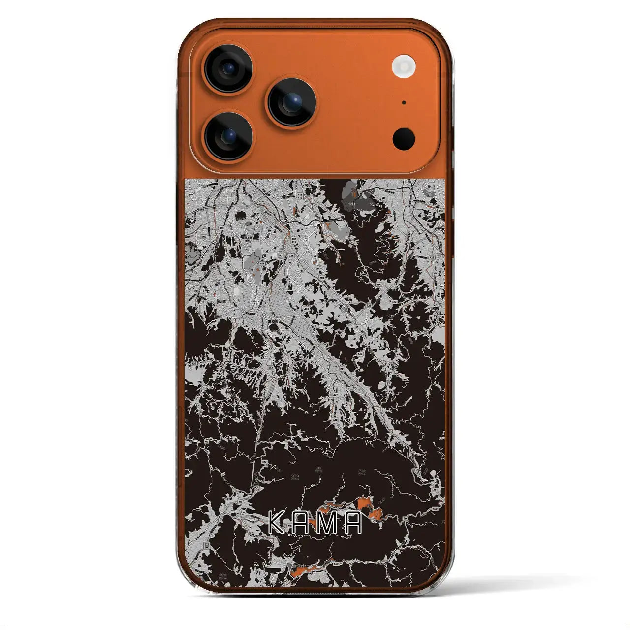 【嘉麻(福岡県)】地図柄iPhoneケース(クリアタイプ)