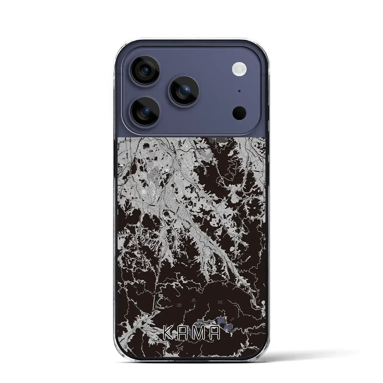 【嘉麻(福岡県)】地図柄iPhoneケース(クリアタイプ)