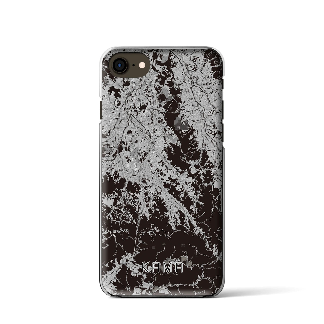 【嘉麻(福岡県)】地図柄iPhoneケース(クリアタイプ)