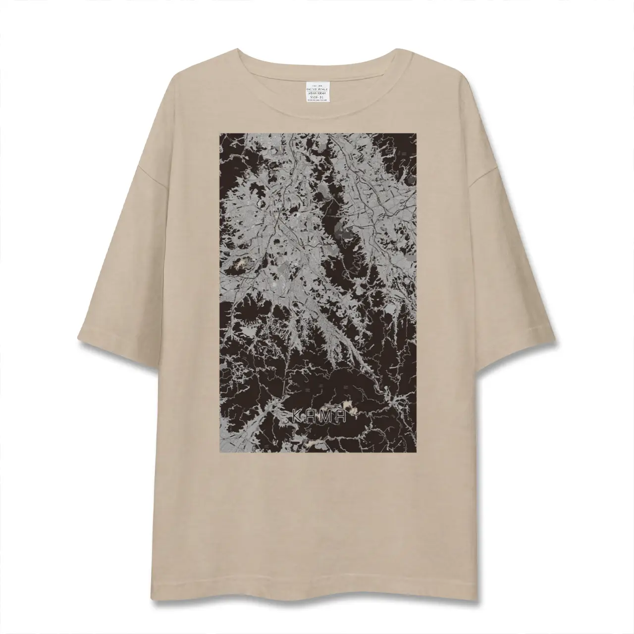 【嘉麻(福岡県)】地図柄ビッグシルエットTシャツ