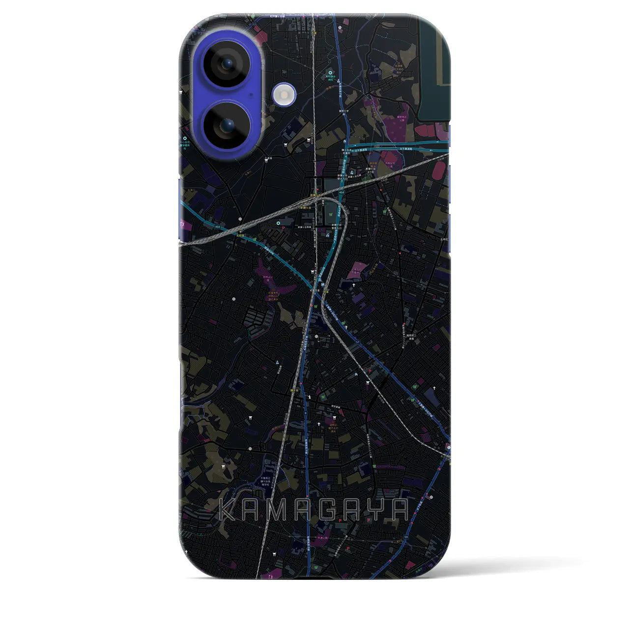 【鎌ケ谷(千葉県)】地図柄iPhoneケース(バックカバータイプ)