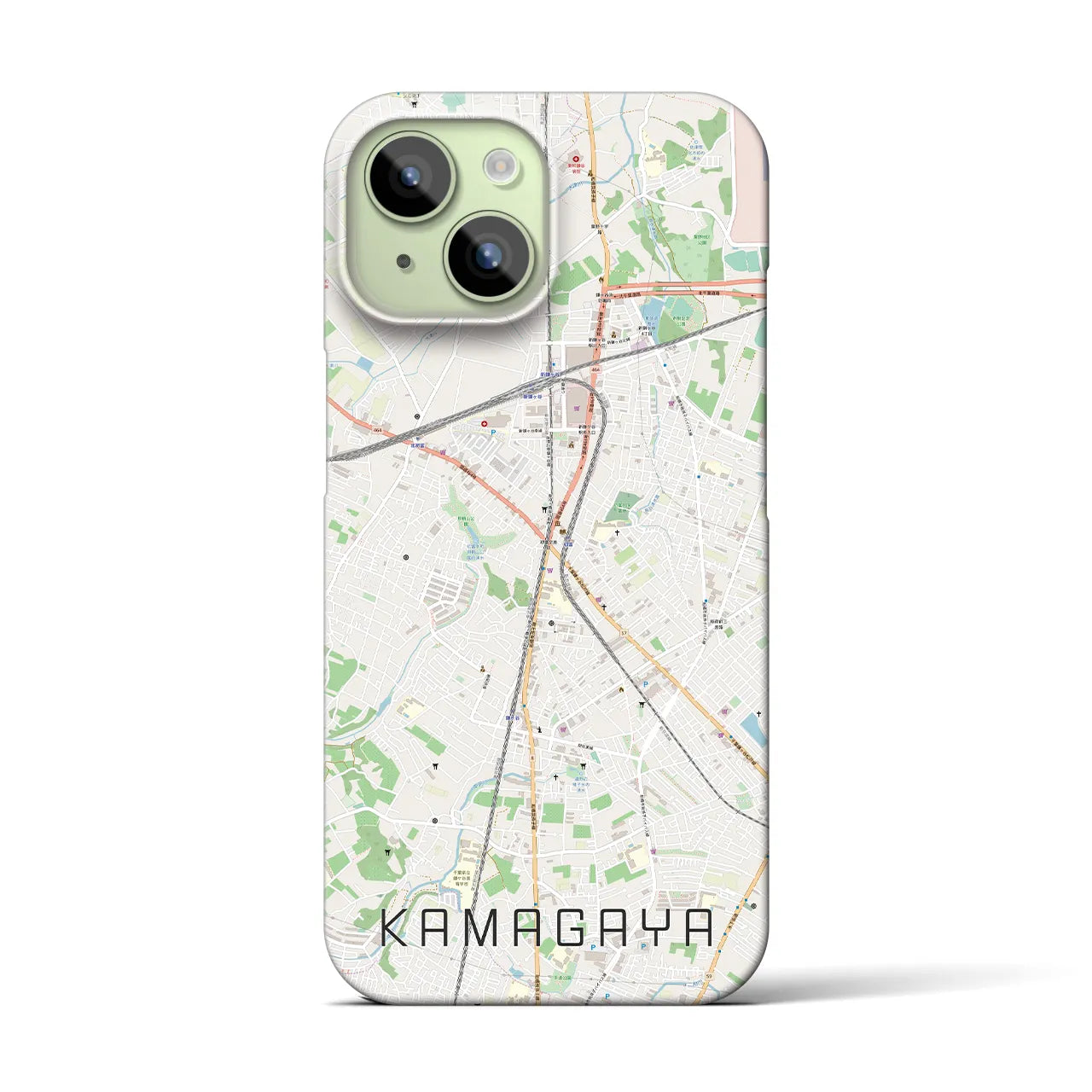 【鎌ケ谷(千葉県)】地図柄iPhoneケース(バックカバータイプ)