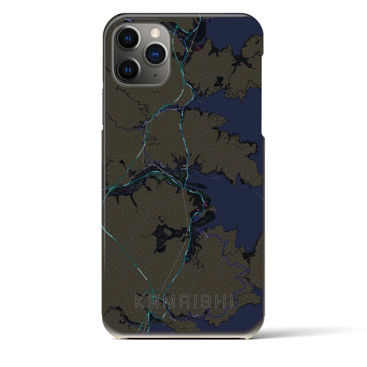【釜石(岩手県)】地図柄iPhoneケース(バックカバータイプ)