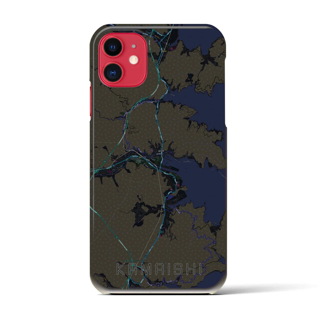 【釜石(岩手県)】地図柄iPhoneケース(バックカバータイプ)