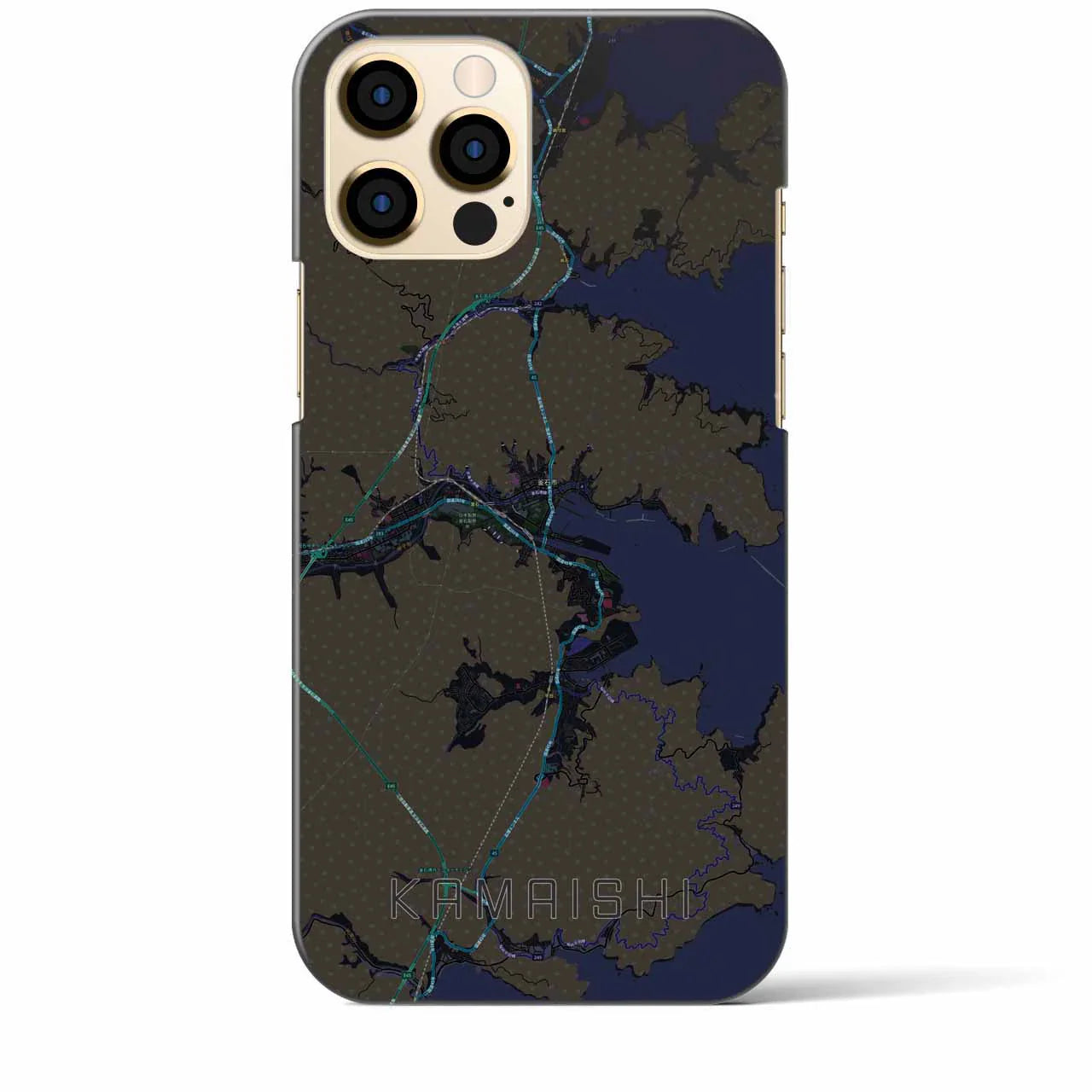 【釜石(岩手県)】地図柄iPhoneケース(バックカバータイプ)