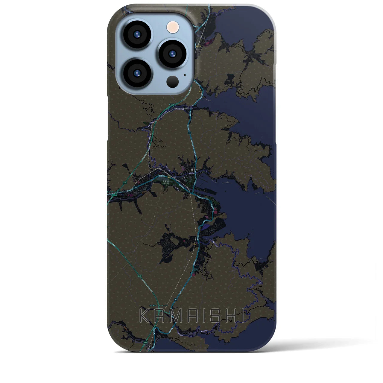 【釜石(岩手県)】地図柄iPhoneケース(バックカバータイプ)
