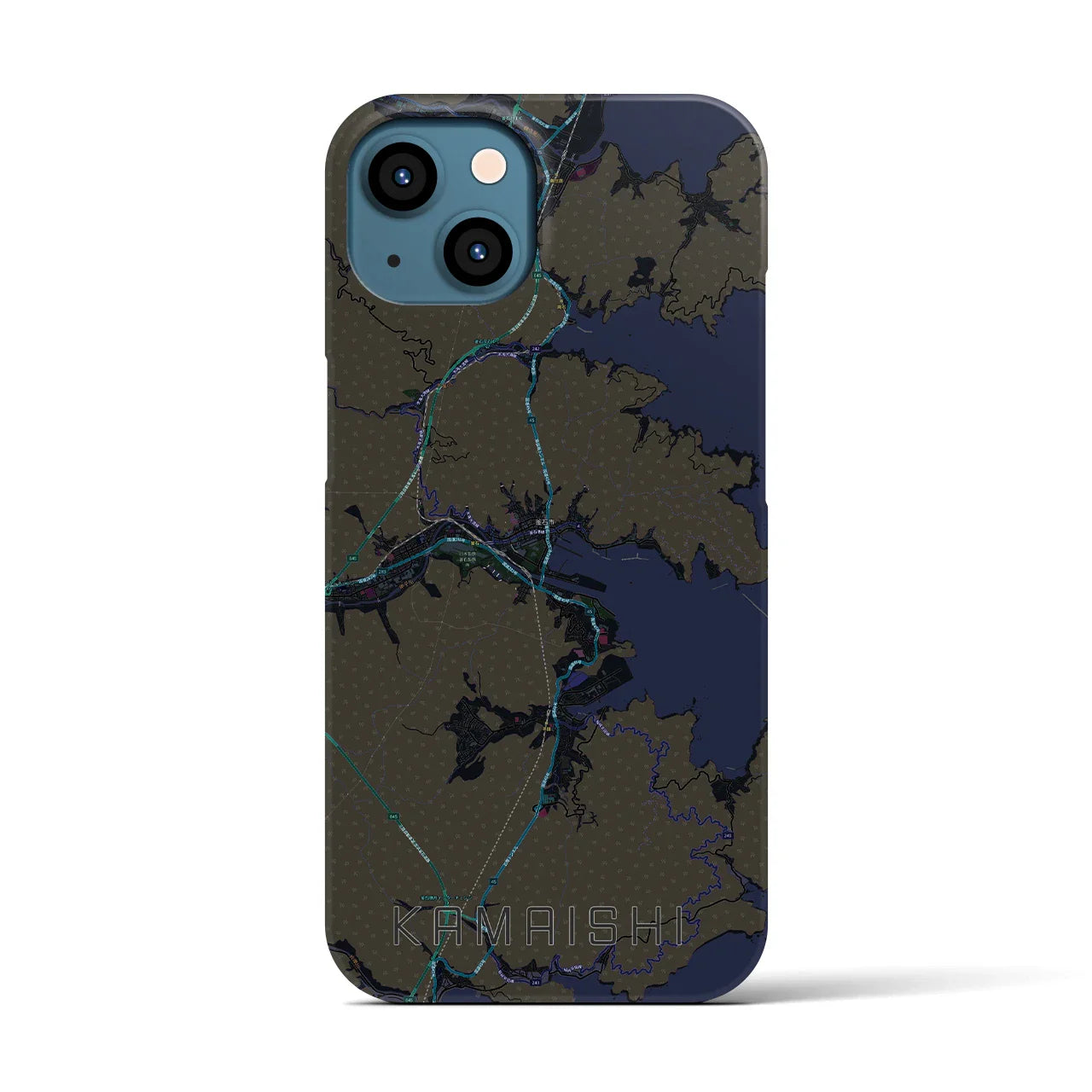 【釜石(岩手県)】地図柄iPhoneケース(バックカバータイプ)