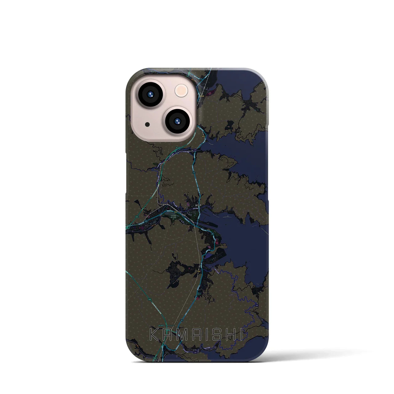 【釜石(岩手県)】地図柄iPhoneケース(バックカバータイプ)