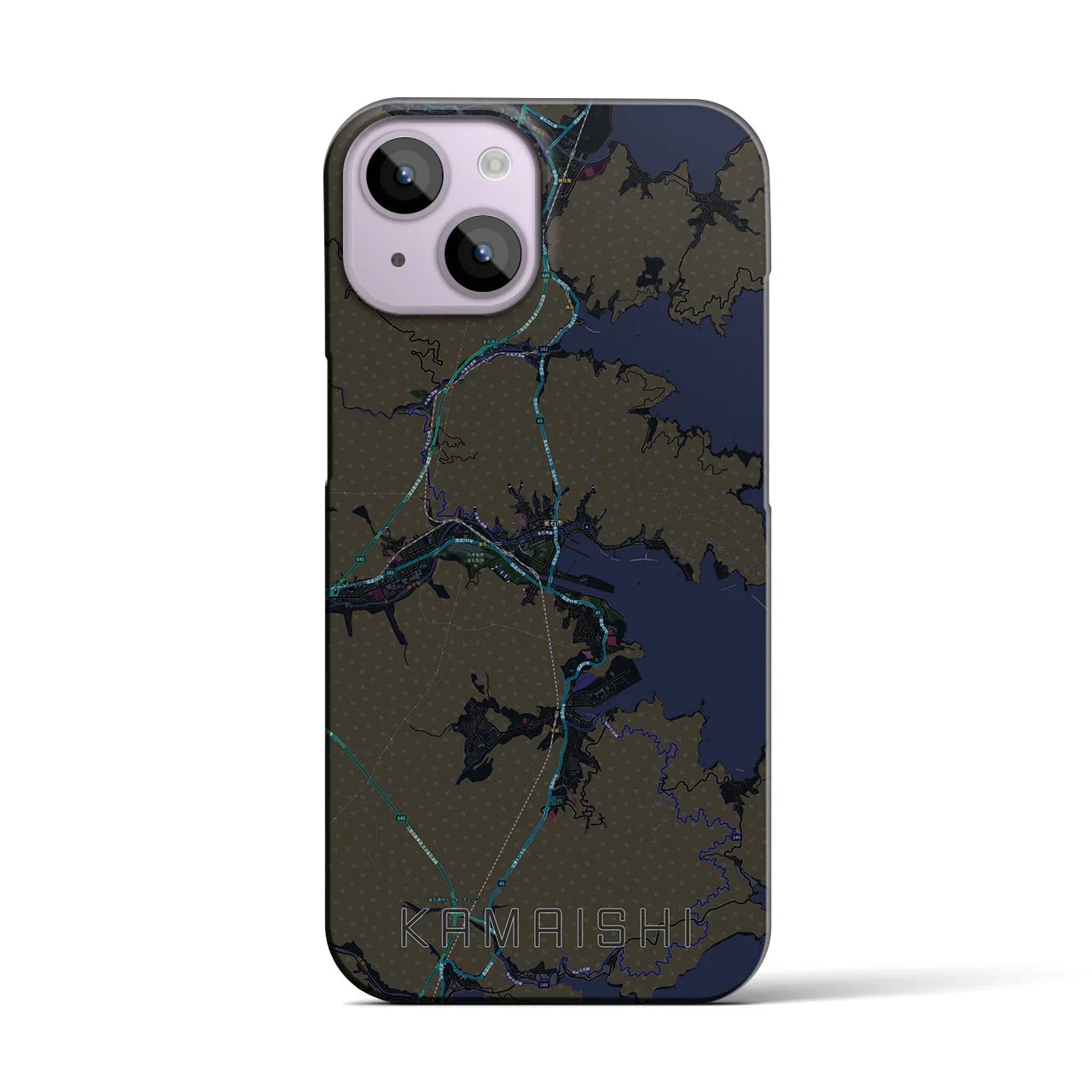 【釜石(岩手県)】地図柄iPhoneケース(バックカバータイプ)