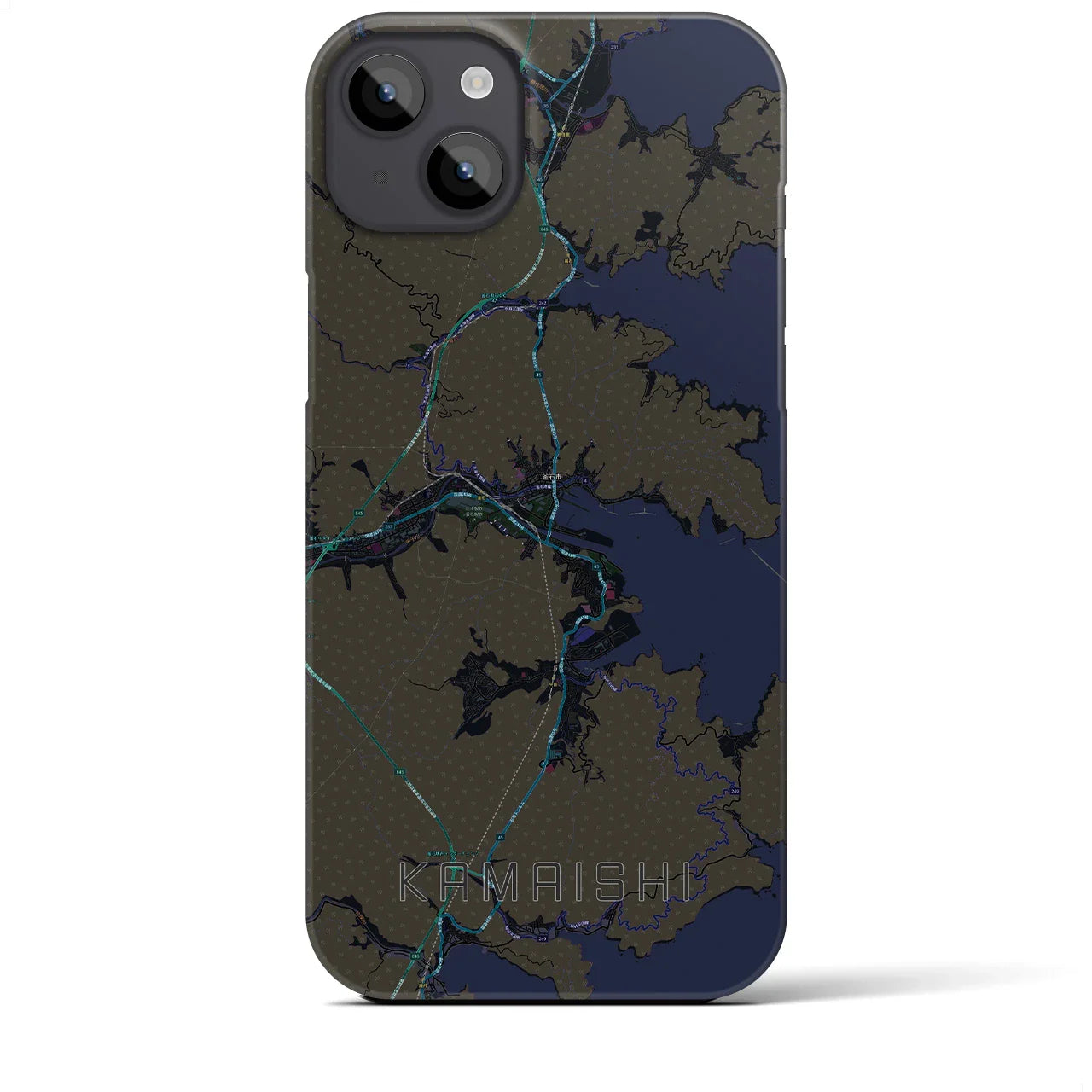 【釜石(岩手県)】地図柄iPhoneケース(バックカバータイプ)