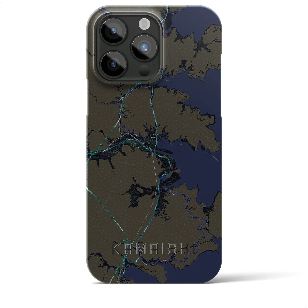【釜石(岩手県)】地図柄iPhoneケース(バックカバータイプ)