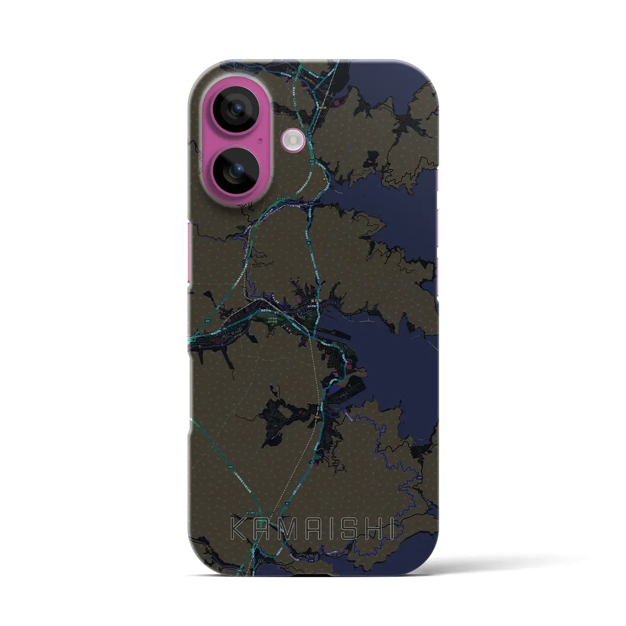 【釜石(岩手県)】地図柄iPhoneケース(バックカバータイプ)