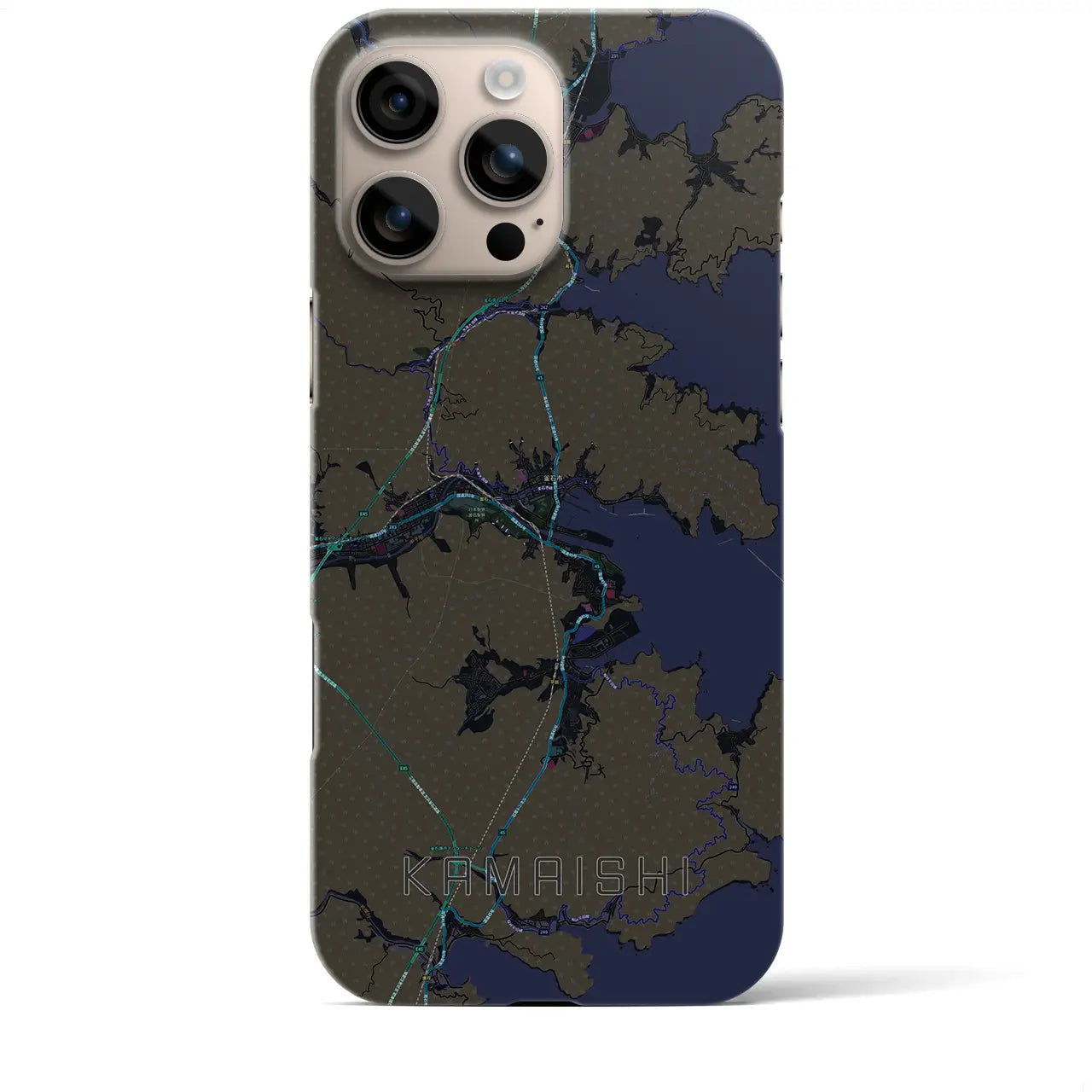 【釜石(岩手県)】地図柄iPhoneケース(バックカバータイプ)
