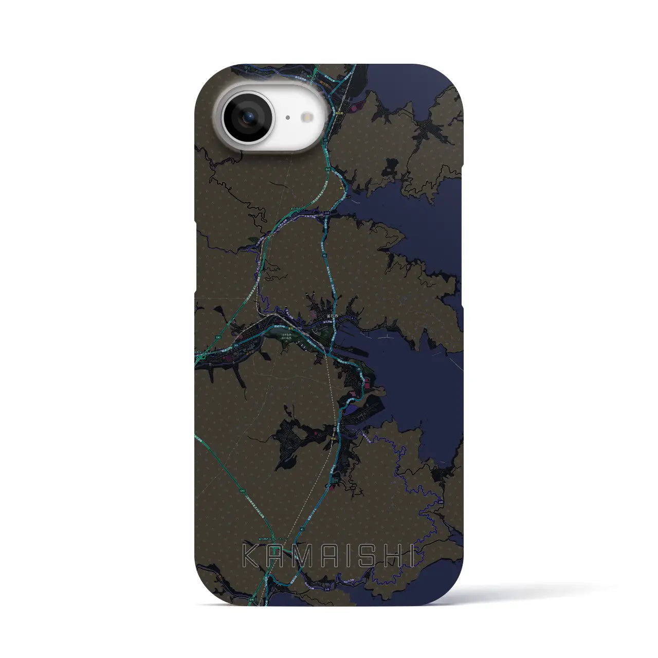 【釜石(岩手県)】地図柄iPhoneケース(バックカバータイプ)