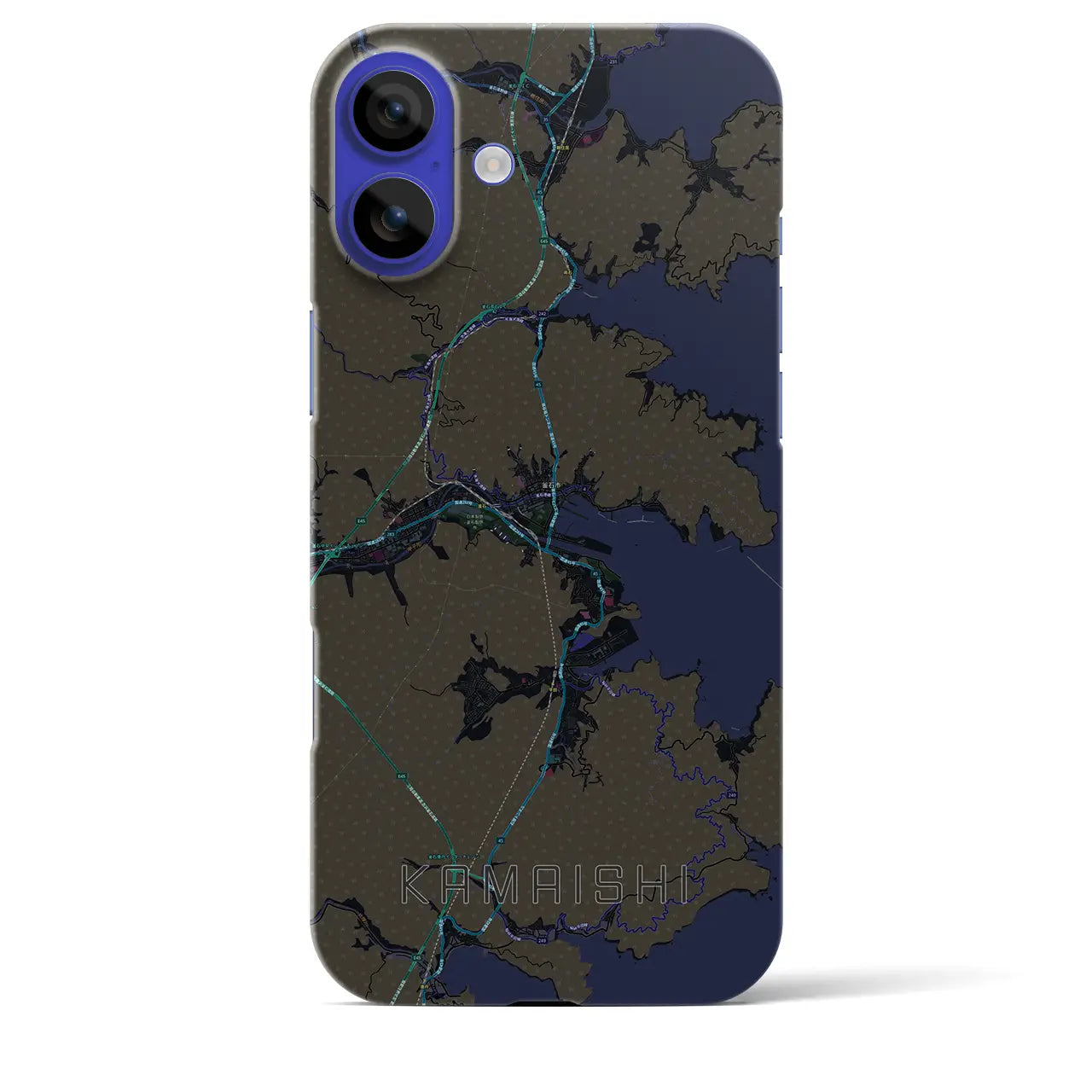 【釜石(岩手県)】地図柄iPhoneケース(バックカバータイプ)