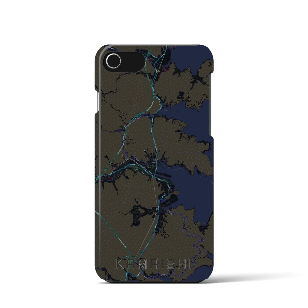 【釜石(岩手県)】地図柄iPhoneケース(バックカバータイプ)