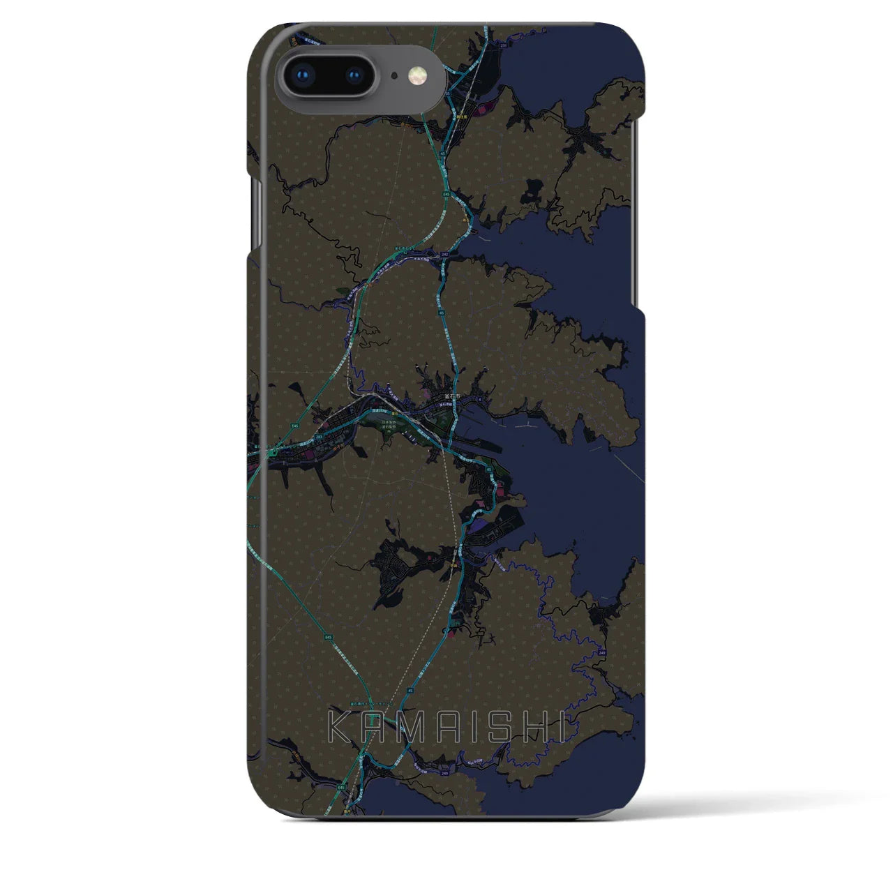 【釜石(岩手県)】地図柄iPhoneケース(バックカバータイプ)