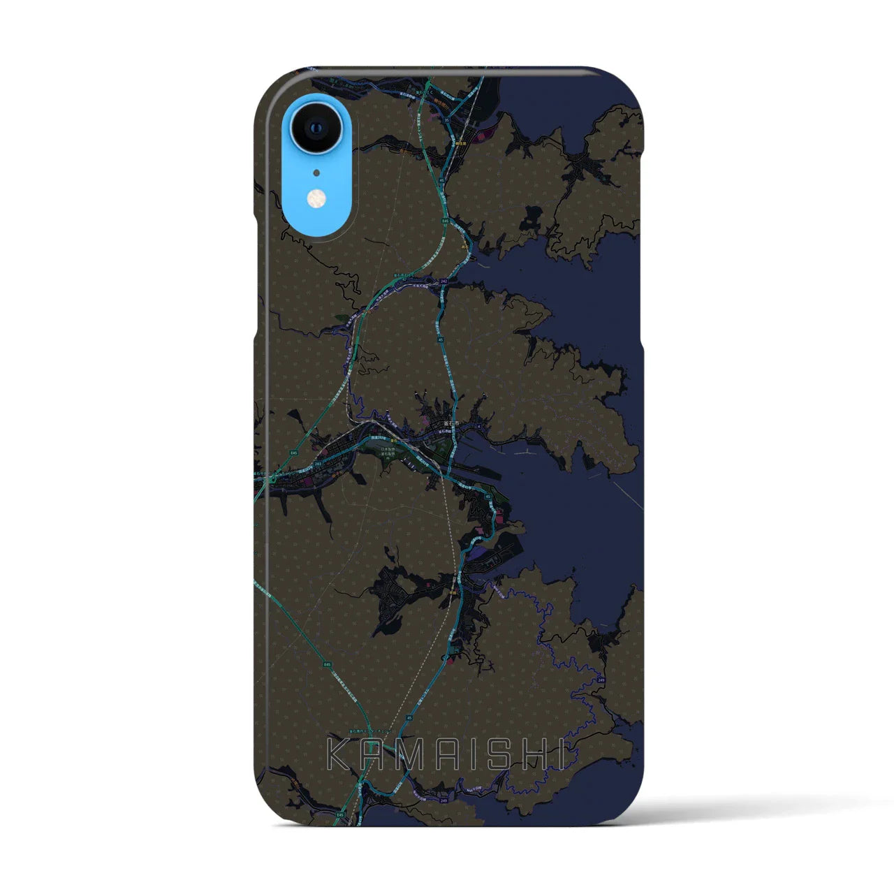 【釜石(岩手県)】地図柄iPhoneケース(バックカバータイプ)