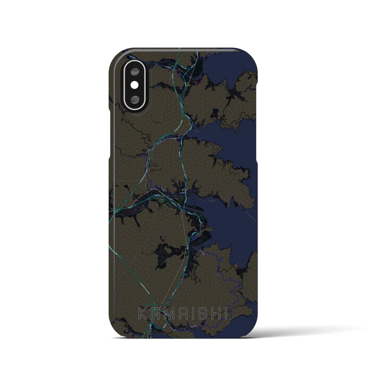 【釜石(岩手県)】地図柄iPhoneケース(バックカバータイプ)