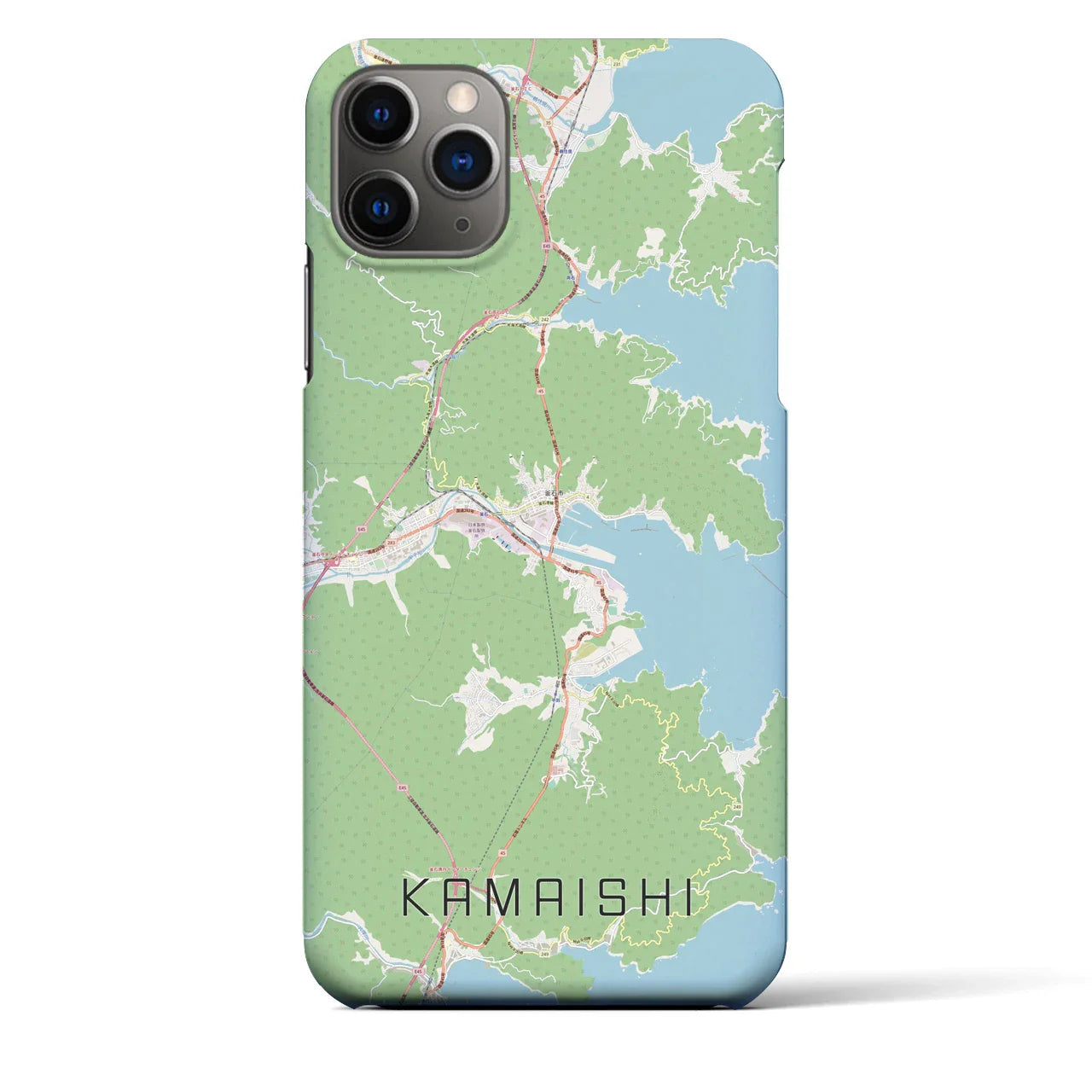 【釜石(岩手県)】地図柄iPhoneケース(バックカバータイプ)