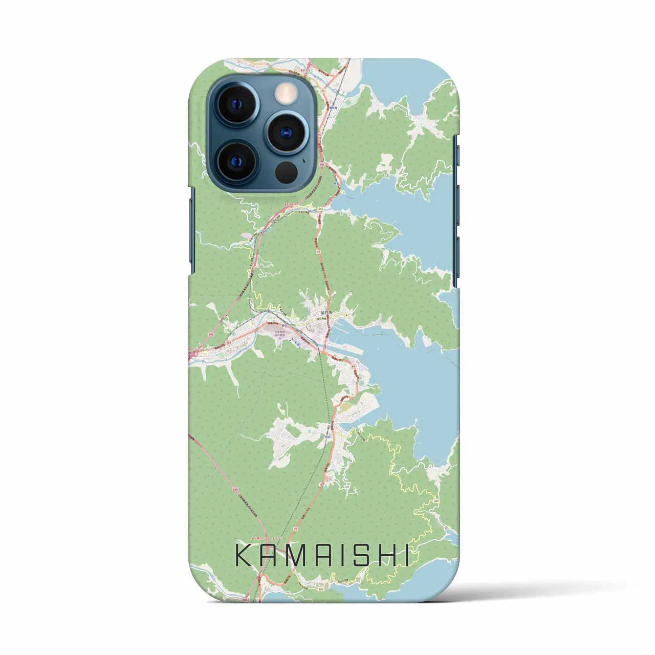【釜石(岩手県)】地図柄iPhoneケース(バックカバータイプ)