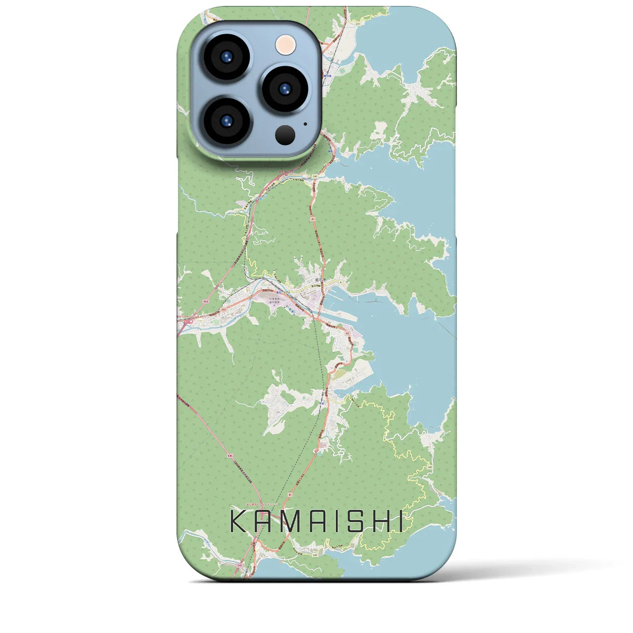 【釜石(岩手県)】地図柄iPhoneケース(バックカバータイプ)