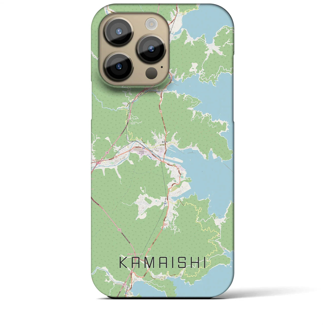 【釜石(岩手県)】地図柄iPhoneケース(バックカバータイプ)