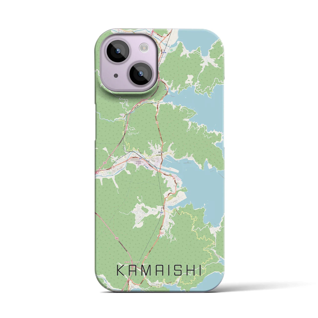 【釜石(岩手県)】地図柄iPhoneケース(バックカバータイプ)
