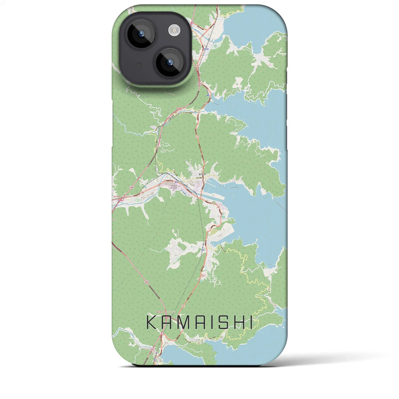 【釜石(岩手県)】地図柄iPhoneケース(バックカバータイプ)