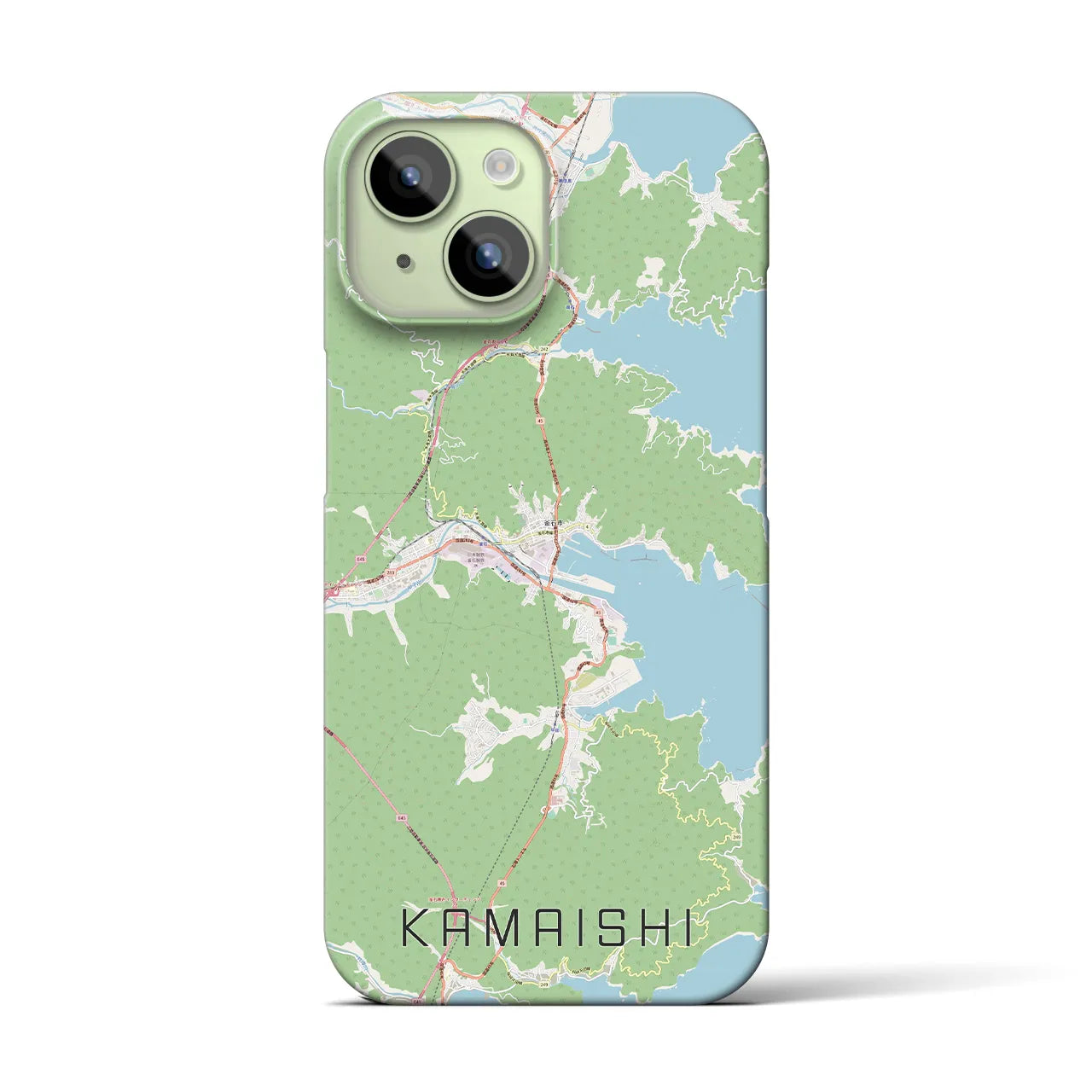 【釜石(岩手県)】地図柄iPhoneケース(バックカバータイプ)