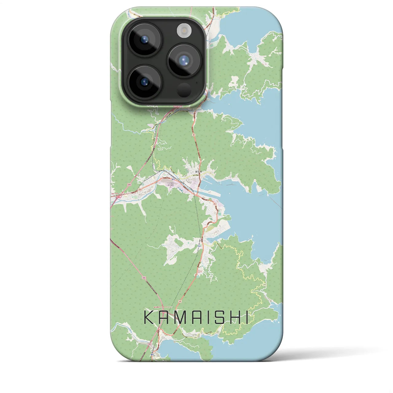 【釜石(岩手県)】地図柄iPhoneケース(バックカバータイプ)
