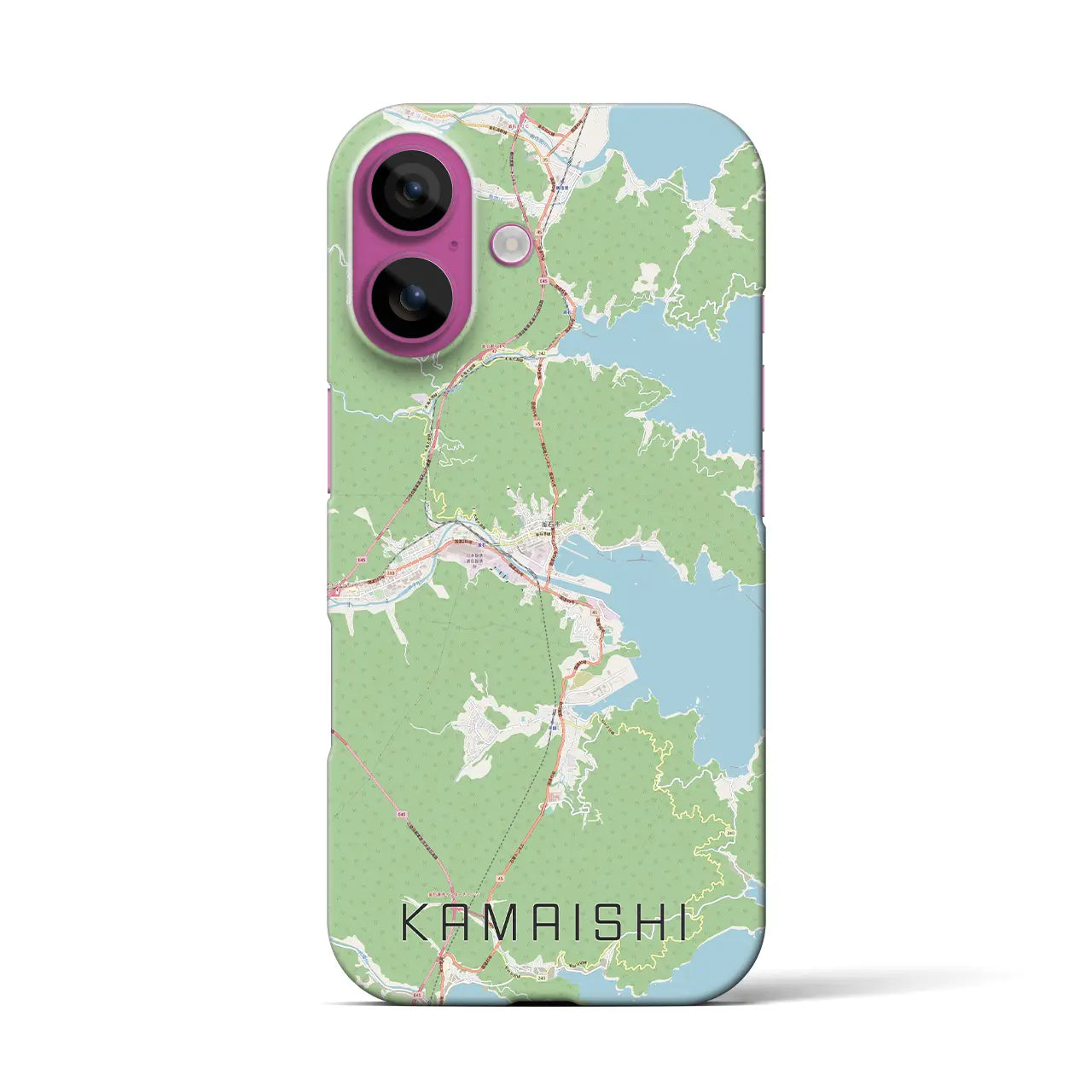 【釜石(岩手県)】地図柄iPhoneケース(バックカバータイプ)