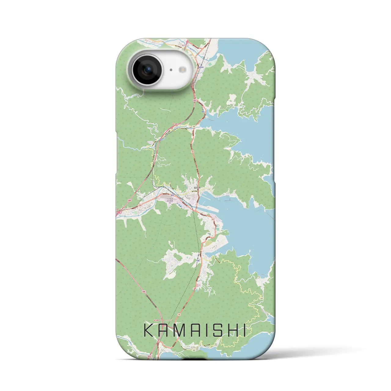 【釜石(岩手県)】地図柄iPhoneケース(バックカバータイプ)