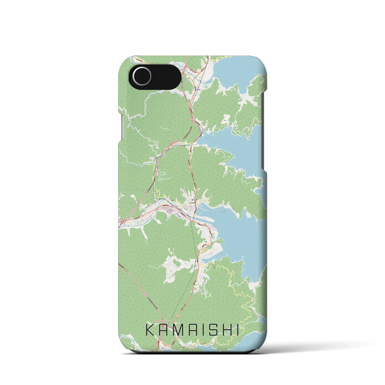 【釜石(岩手県)】地図柄iPhoneケース(バックカバータイプ)