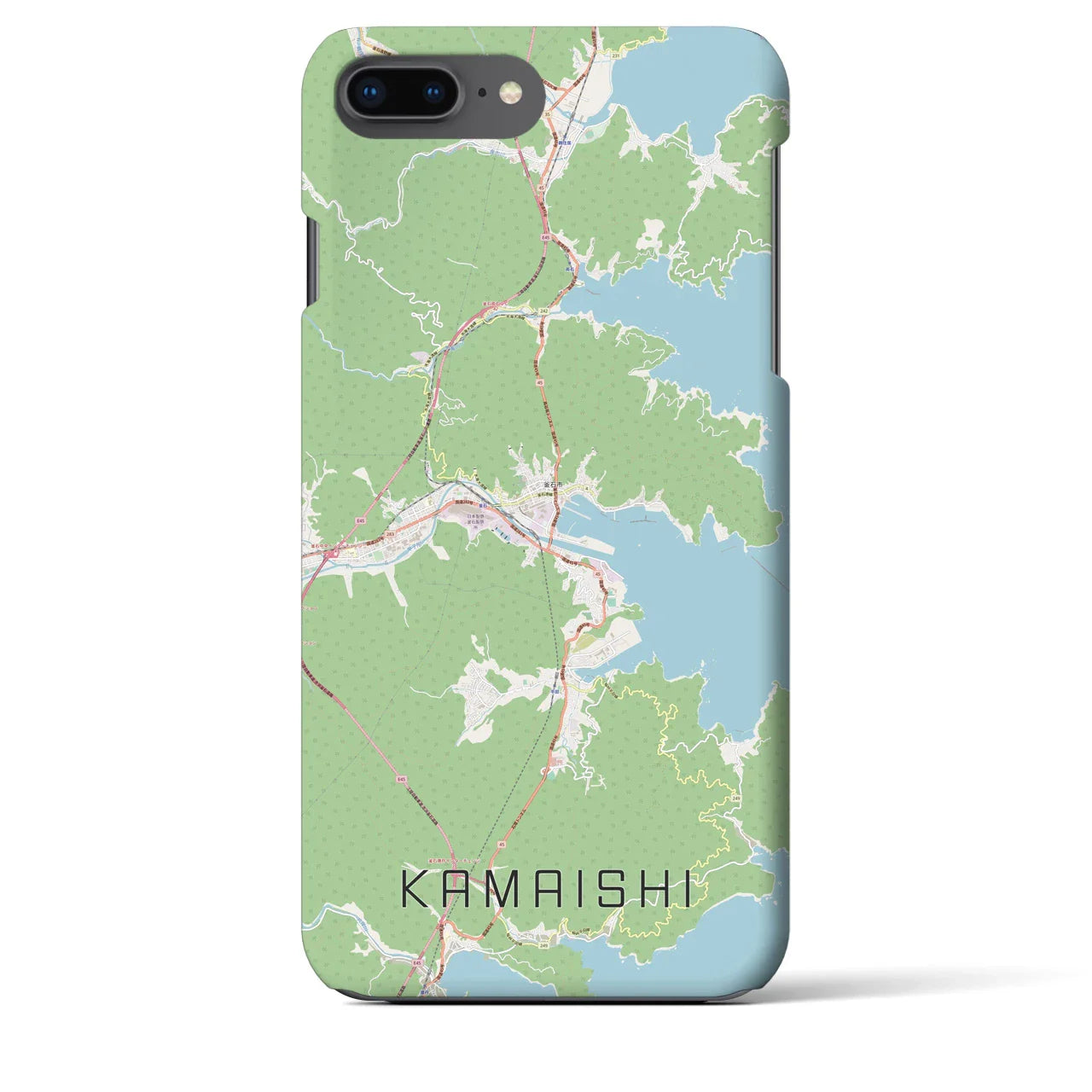 【釜石(岩手県)】地図柄iPhoneケース(バックカバータイプ)