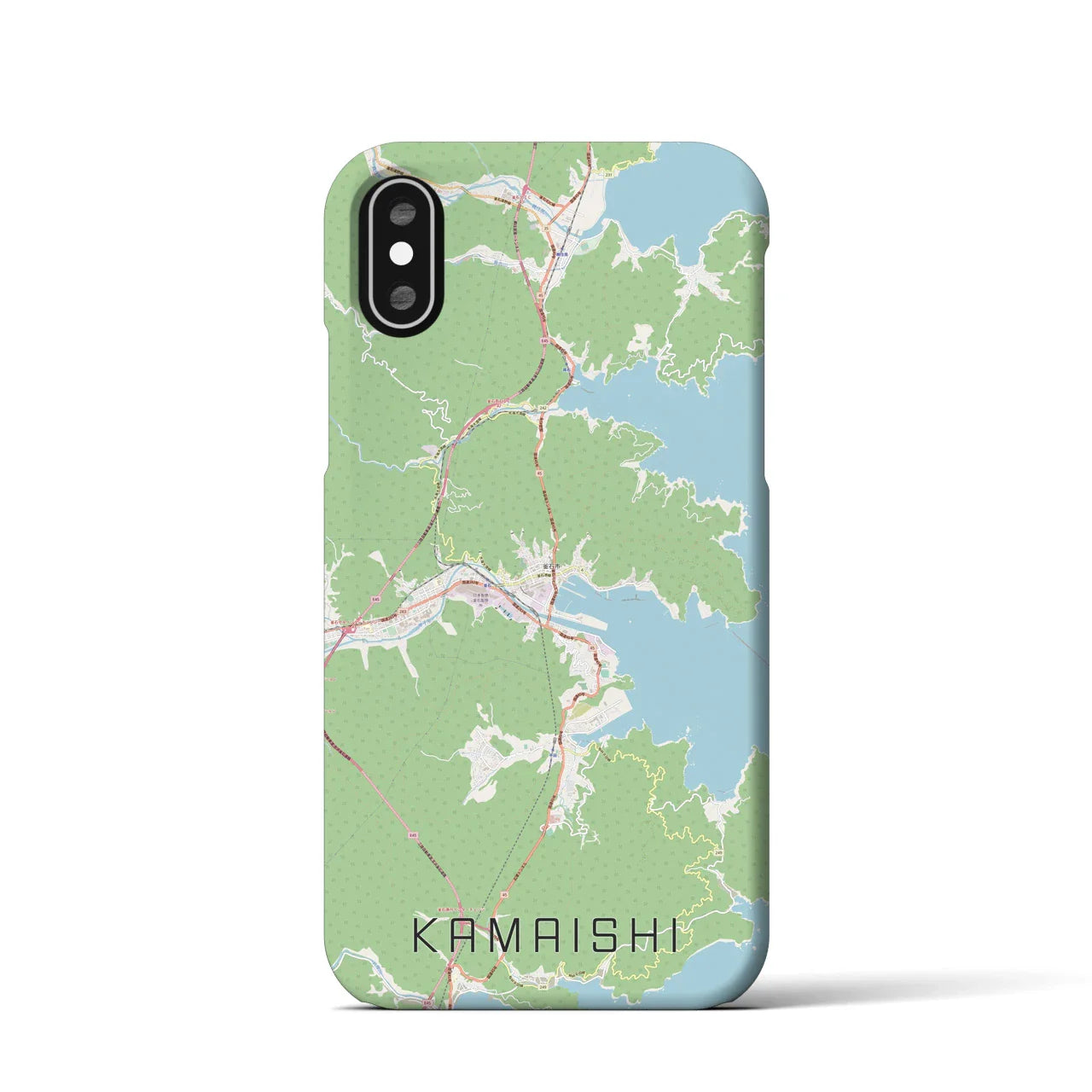 【釜石(岩手県)】地図柄iPhoneケース(バックカバータイプ)