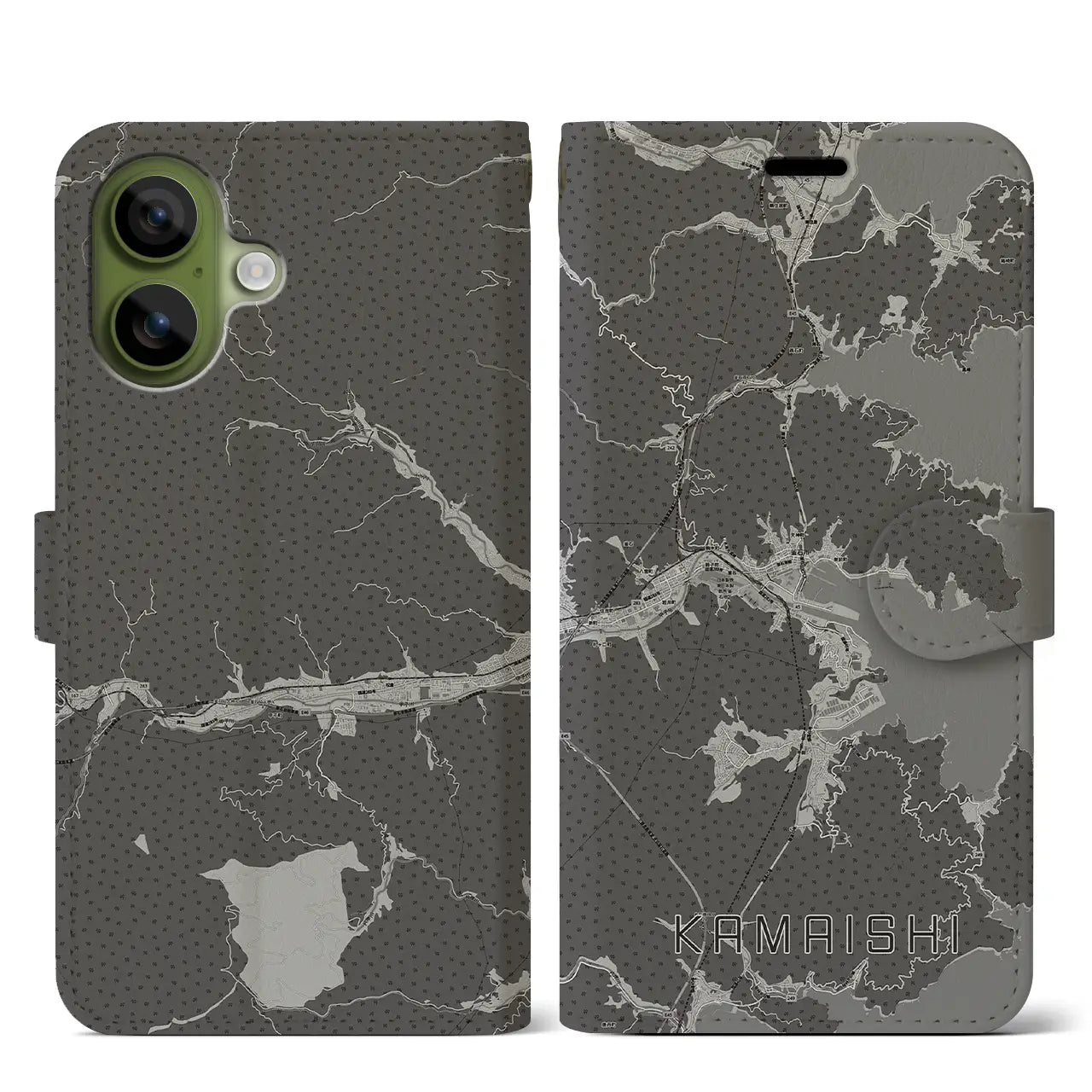 【釜石(岩手県)】地図柄iPhoneケース(手帳タイプ)