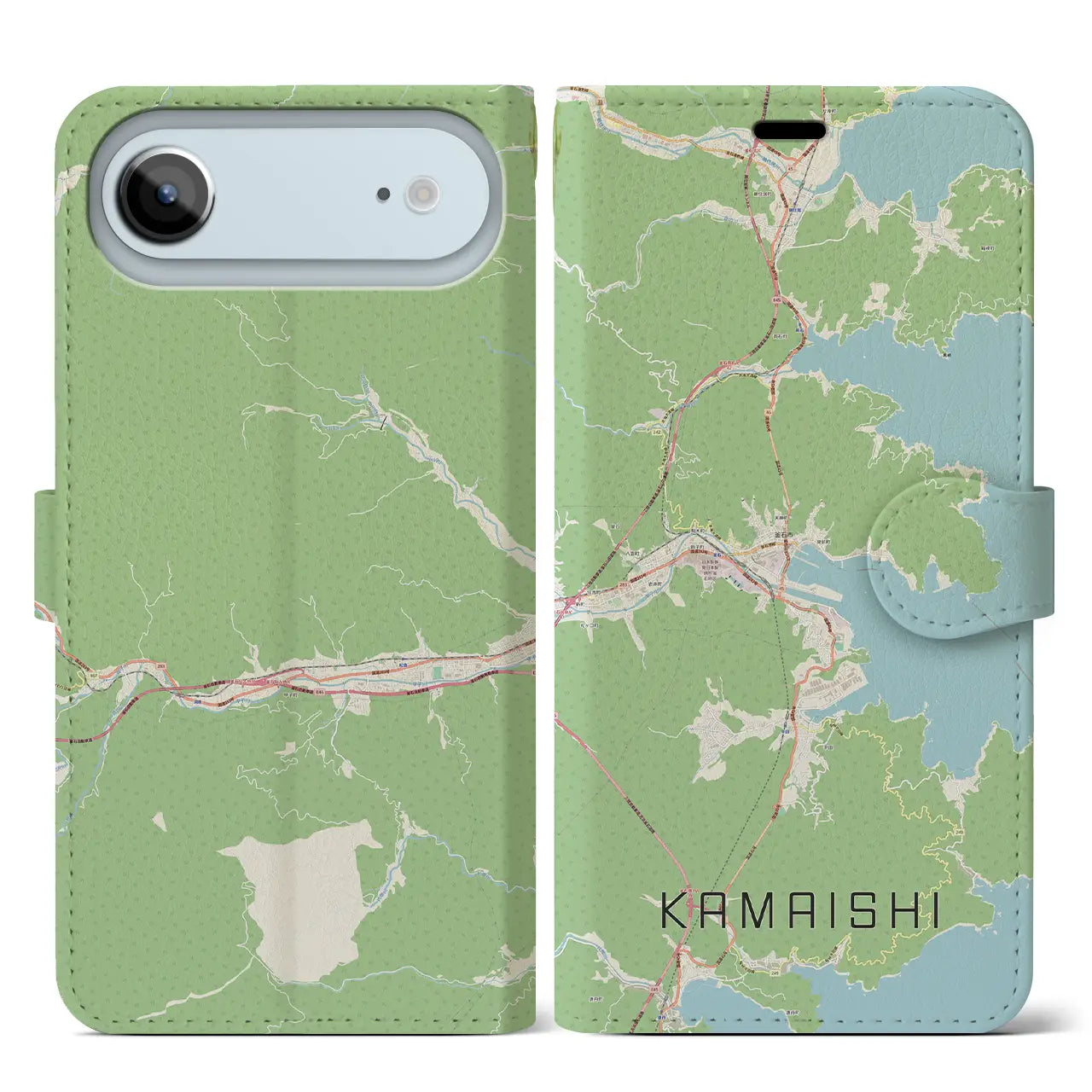 【釜石(岩手県)】地図柄iPhoneケース(手帳タイプ)