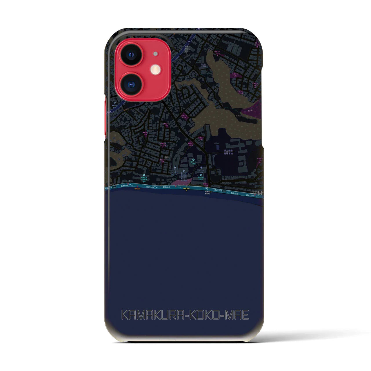 【鎌倉高校前(神奈川県)】地図柄iPhoneケース(バックカバータイプ)