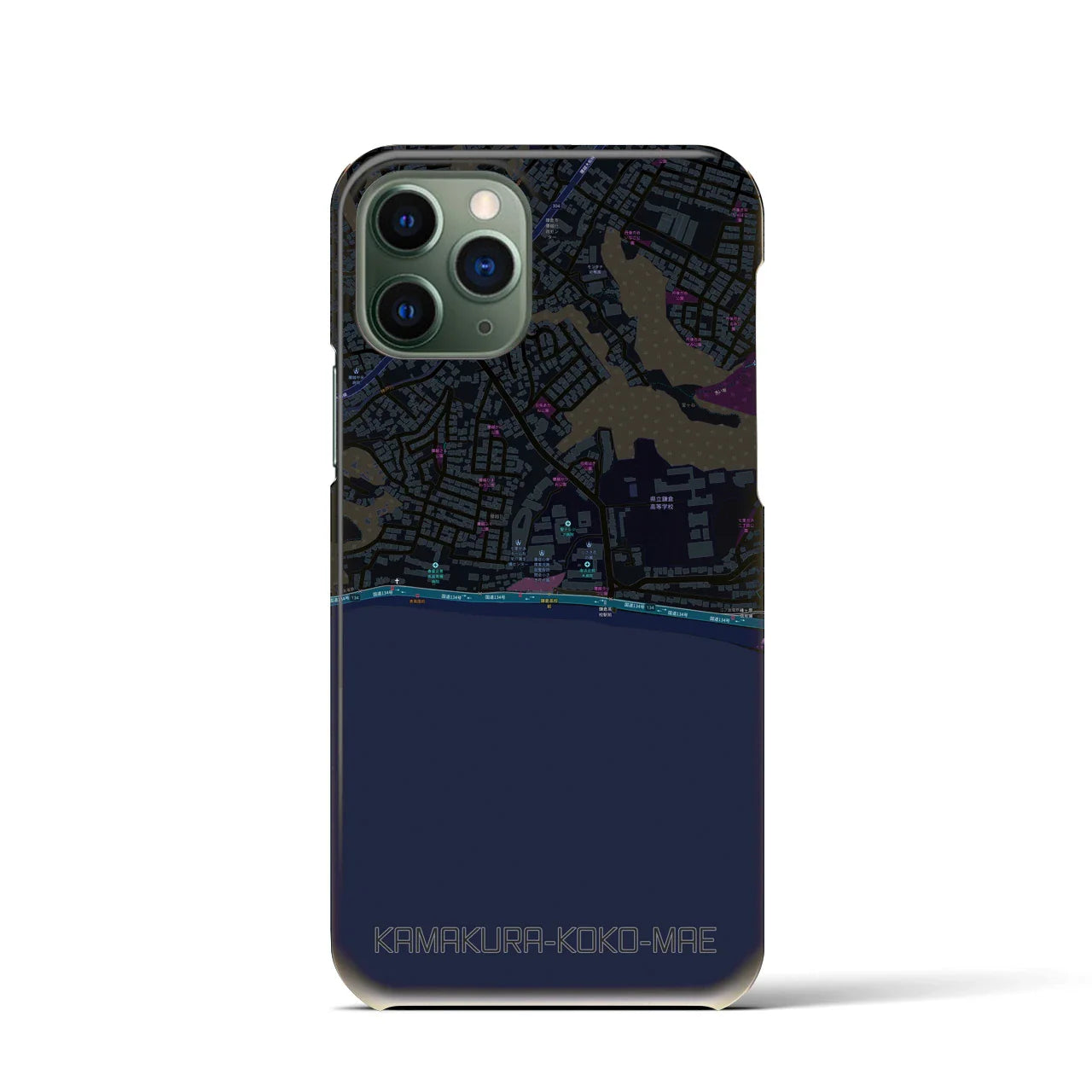 【鎌倉高校前(神奈川県)】地図柄iPhoneケース(バックカバータイプ)