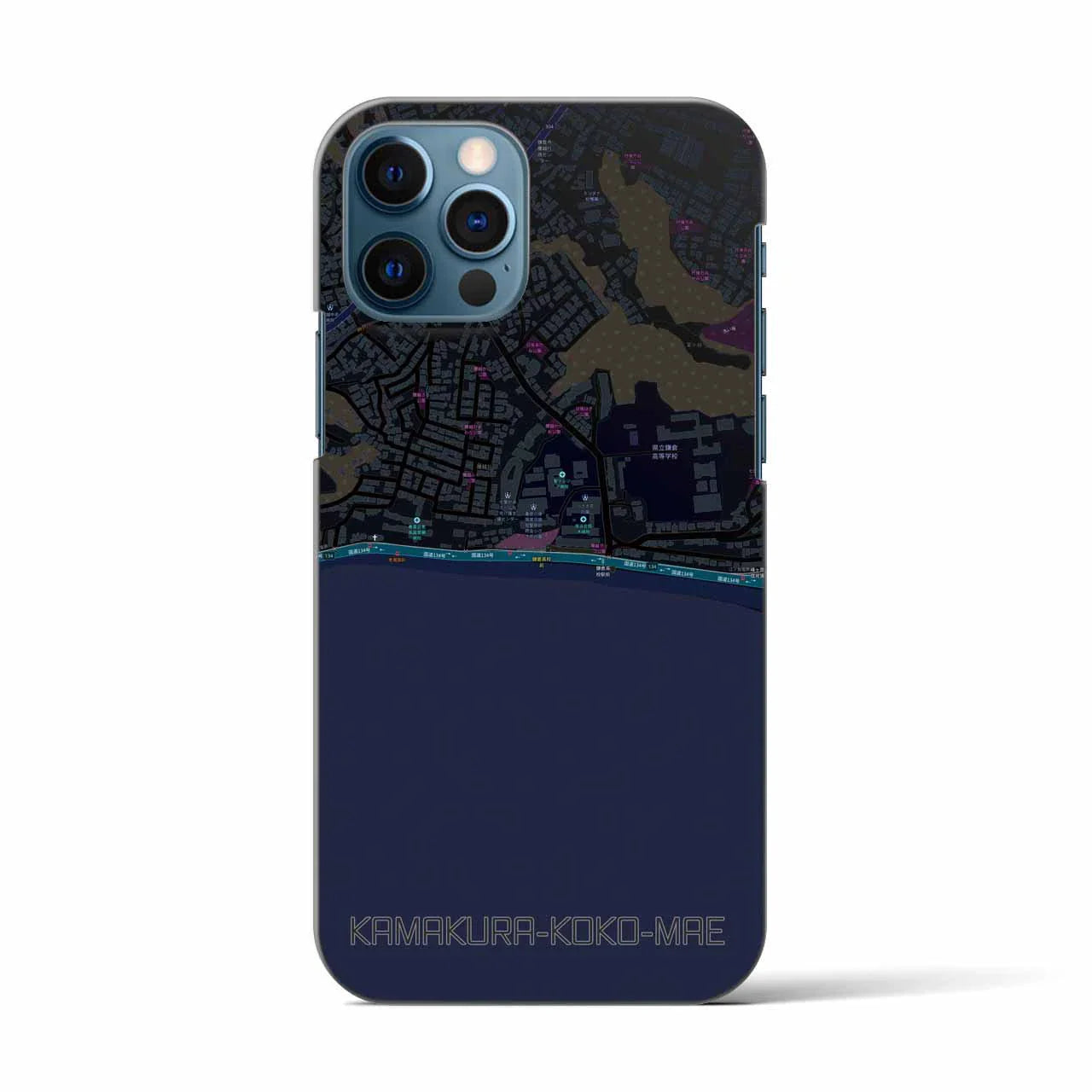 【鎌倉高校前(神奈川県)】地図柄iPhoneケース(バックカバータイプ)
