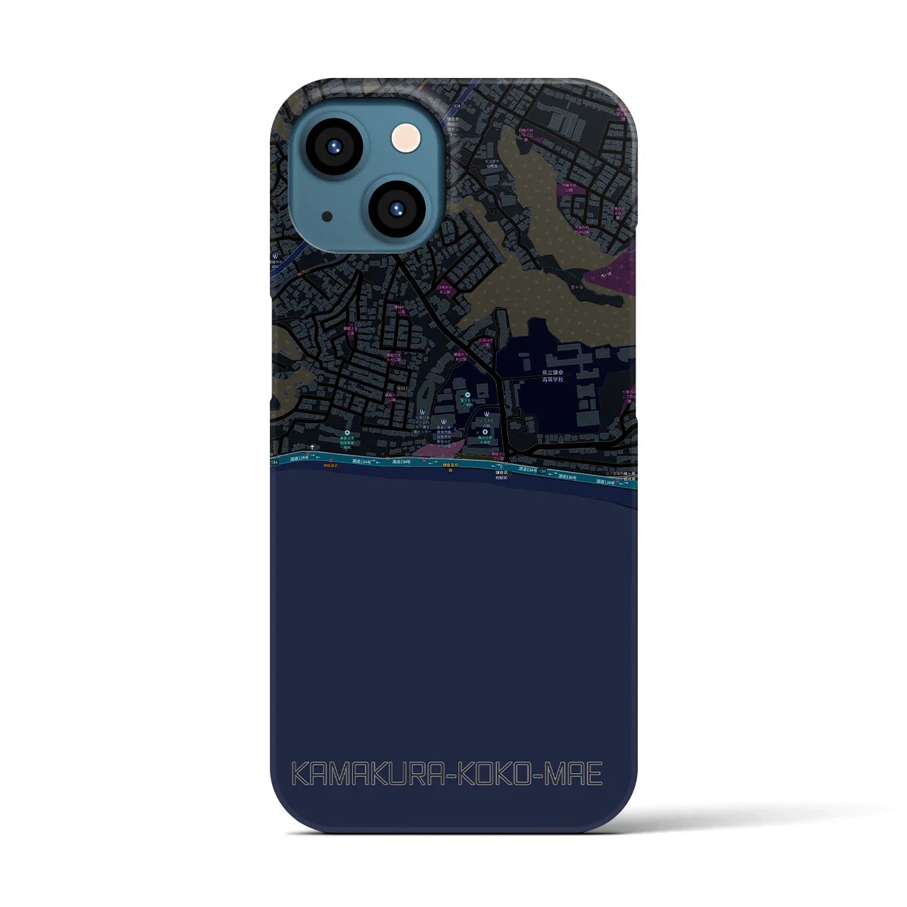 【鎌倉高校前(神奈川県)】地図柄iPhoneケース(バックカバータイプ)