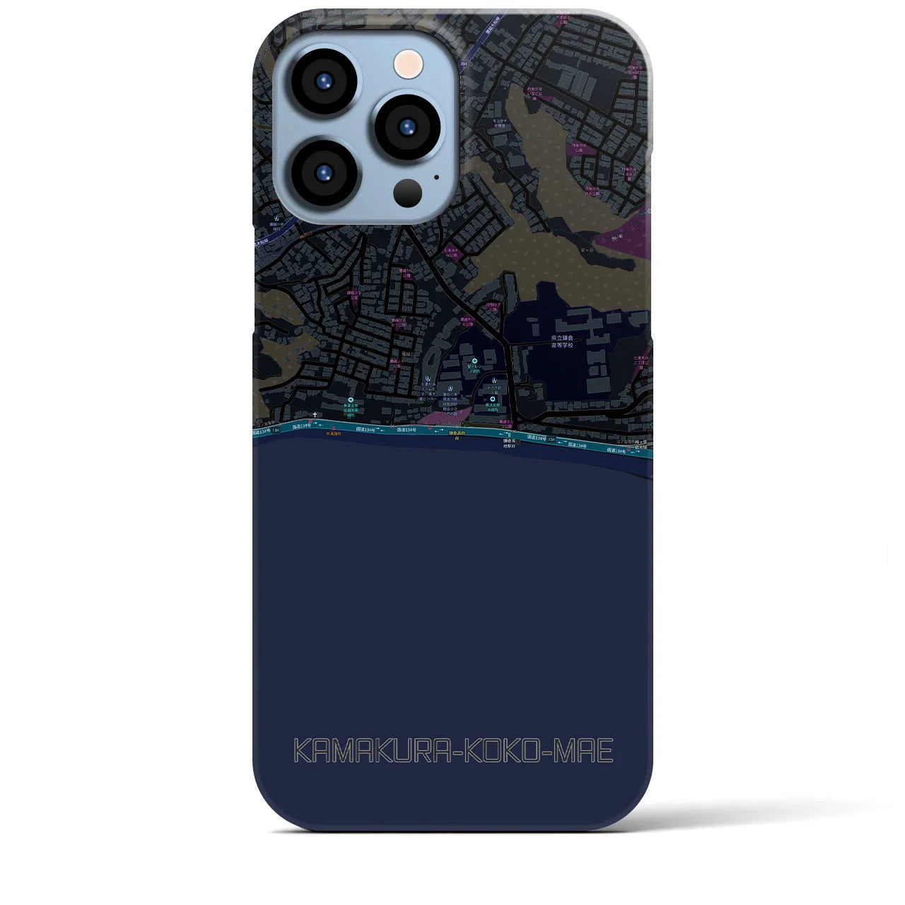 【鎌倉高校前(神奈川県)】地図柄iPhoneケース(バックカバータイプ)