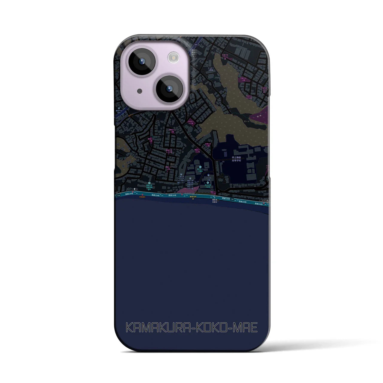 【鎌倉高校前(神奈川県)】地図柄iPhoneケース(バックカバータイプ)