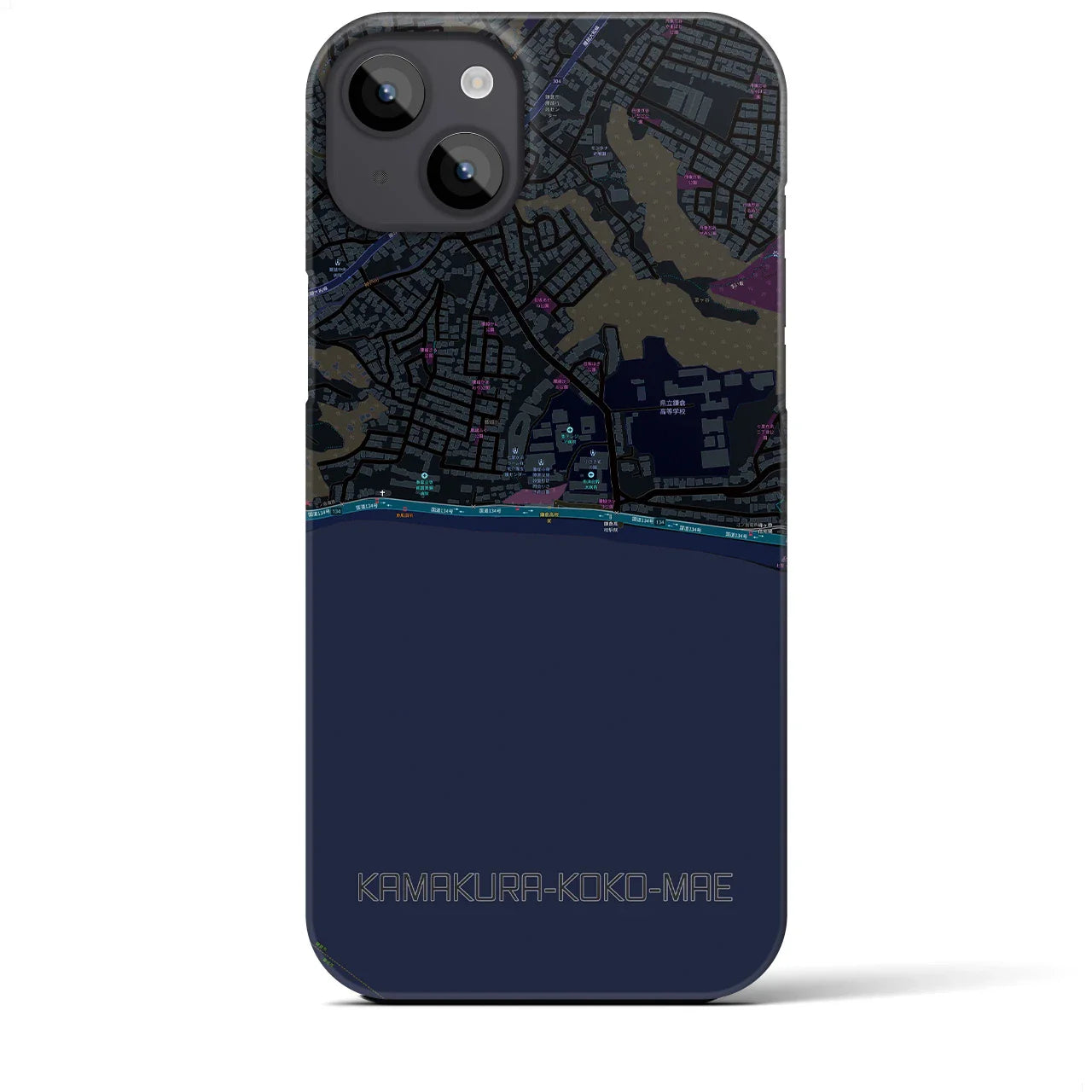 【鎌倉高校前(神奈川県)】地図柄iPhoneケース(バックカバータイプ)